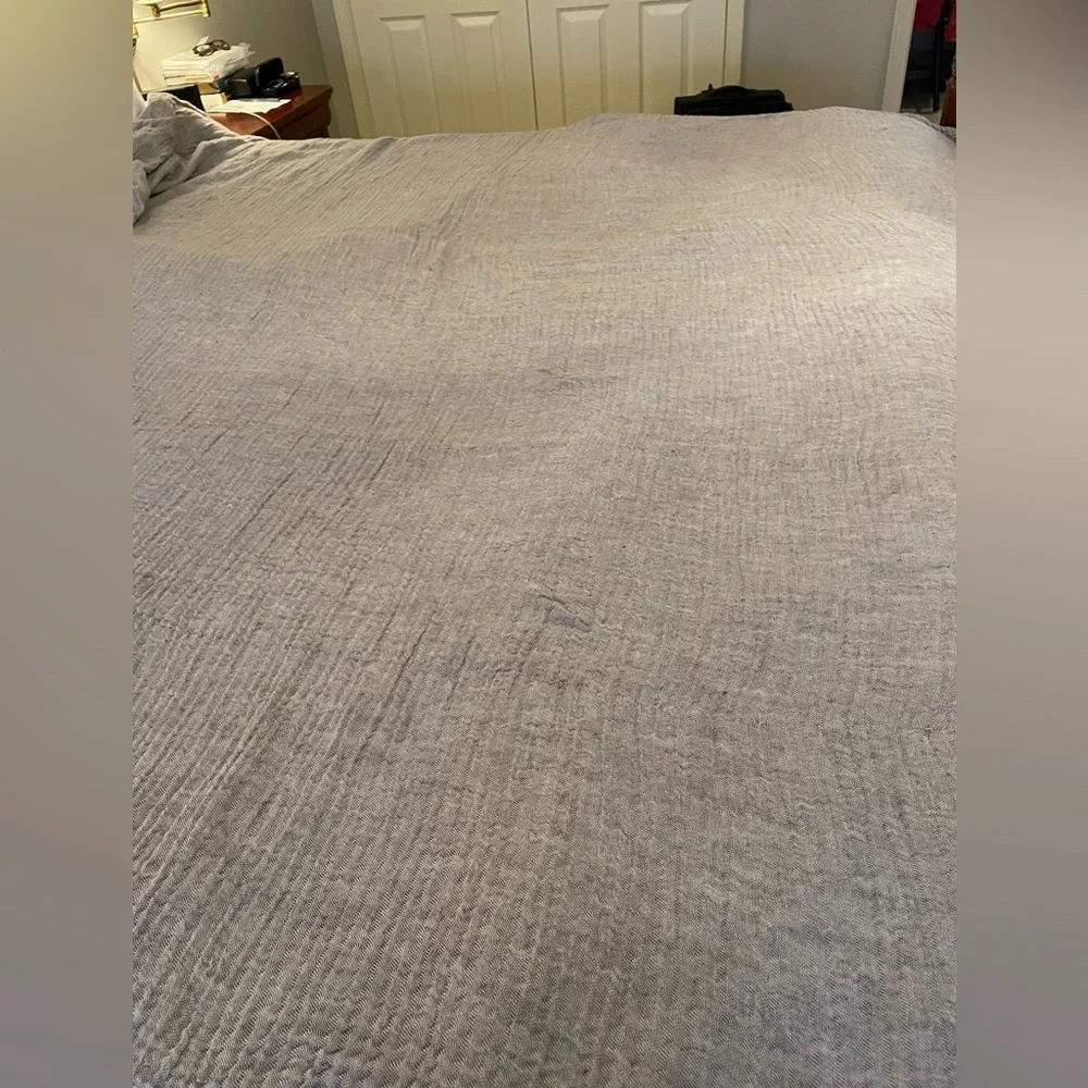Pottery Barn Neutral Gray Woven Throw